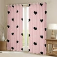 thumbnail image 2 of Manfei Heart Print Curtains Pack of 2 (42x84 Each),Romantic Loves Pattern Curtains Blackout,Girl Pink Black Bedroom Curtains For Kids,Breathable Home Decor, 2 of 6