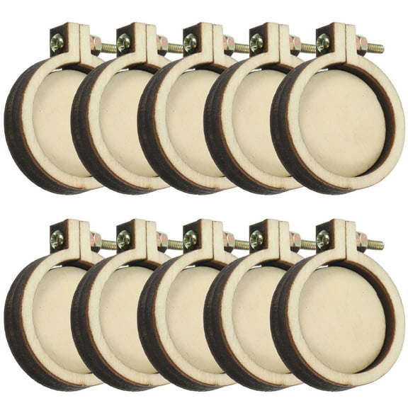 CTIRCHIU 10PCS Wood Mini Embroidery Hoop Kit for Craft Projects with Wall Decoration