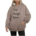 thumbnail image 4 of WENWU Hoodies for Women Long Sleeve Womens Pullover Oversized Hoodie for Women Khaki Hoodie Y2k Winter Clothes for Women Cute Sweatshirt, 4 of 9