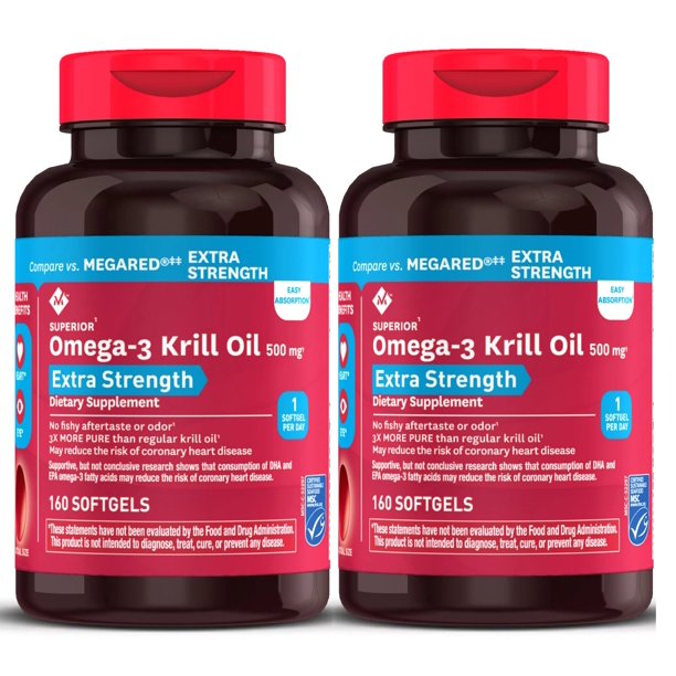 2 Pack M.M ExtraStrength Antarctic Pure Omega3 Krill Oil, 500 mg