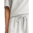 thumbnail image 2 of Joyspun Women's French Terry Short Sleeve Top and Shorts Pajama Set, 2-Piece, Sizes XS-3X, 2 of 6
