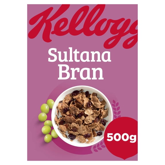 Kellogg's Sultana Bran Breakfast Cereal 500g, Imported from Britain