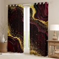 thumbnail image 2 of Homewish Fulid Striped Artistic Black Out Curtains,Marble Texture Pattern Curtains Pack of 2 (42x63 Each),Red Gold Black Bedroom Curtains For Men Women,Breathable Home Decor, 2 of 6