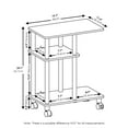 thumbnail image 2 of Furinno Turn-N-Tube U Shape Sofa End Table, Side Table with Casters, Black Espresso/Black, 2 of 5