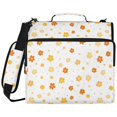 thumbnail image 2 of Zipper Binder with Shoulder Strap 2 inch 3 Ring Waterproof File Folder Organizer Bag 500 Sheet Light Yellow Small Flower, 2 of 8