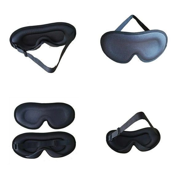 US 1-2 Pc 3D Silk Eye Mask Sleeping Soft Padded Shade Cover Rest Relax Blindfold