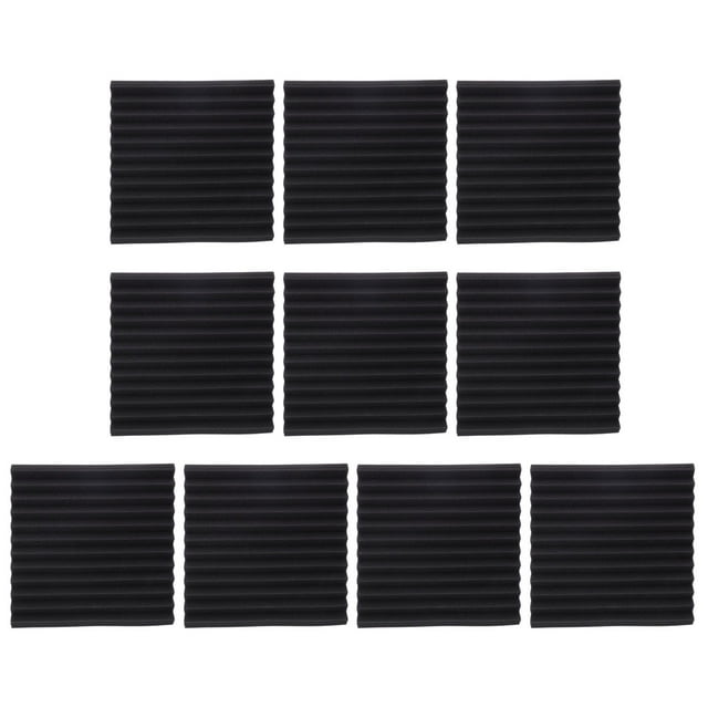 10 paneles acústicos de espuma gris oscuro ignífuga con ranuras triangulares y algodón absorbente de sonido