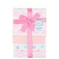 thumbnail image 2 of Luvable Friends Baby Girl Cotton Flannel Receiving Blankets, Pink Dots Chevron 4-Pack, One Size, 2 of 5
