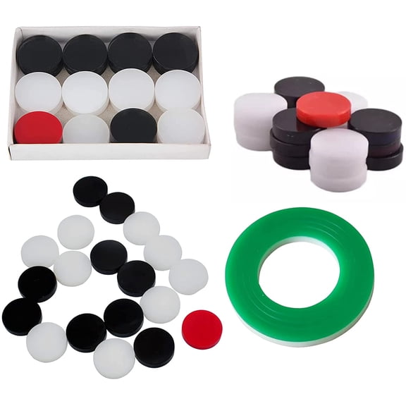 OdontoMed2011 Carrom Board Coins with Green Striker Plastic Set of 20 DISKS, (Ideal for Smaller Boards)