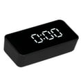 thumbnail image 5 of Reloj despertador digital LED con pantalla de temperatura Sensación de luz automática Reloj con espejo USB Negro, 5 of 5