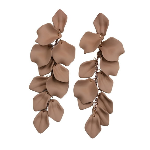 Grofry 1 Pair Bohemia Style Tassel Petal Dangle Earrings Acrylic Long Flower Stud Earrings Jewelry Accessories Gift
