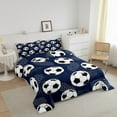 thumbnail image 3 of Erosebridal Football Comforter Set Queen Size Soccer Bedding Set Soccer Ball Game Navy Blue Comforter Sports Theme Quilt Set, 3 of 7