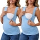thumbnail image 1 of Camiseta básica sin mangas para maternidad con fruncidos cruzados de 2 paquetes de INSPIRE CHIC, tops de lactancia, tamaño mediano, 2 paquetes, azul, 1 of 6