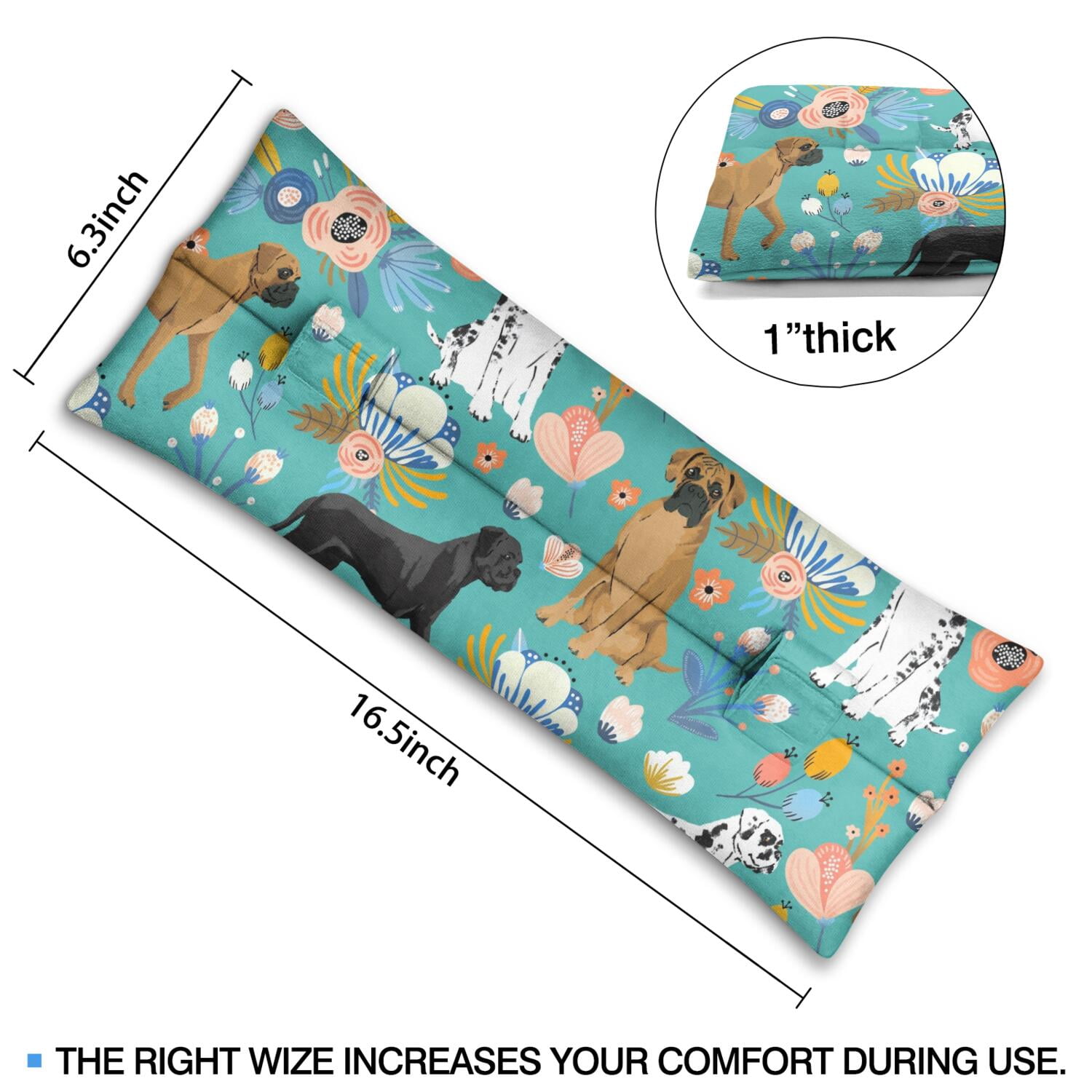 Whimsical Dog Print Mastectomy Pillow for Car - Post Surgery Seatbelt Cushion - Soft Pressure Relief Pad for Breast Surgery