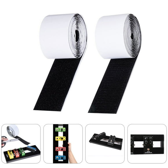 MERRYHAPY Accesorio De Guitarra Adhesiva Para Pedales Con Gancho Y Bucle Negro Resistente