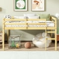 thumbnail image 4 of Lisonu Solid Rubber Wood Twin Loft Bed with Ladder, Space-Saving Low-Profile Design for ' Bedroom, Natural Finish, 4 of 19