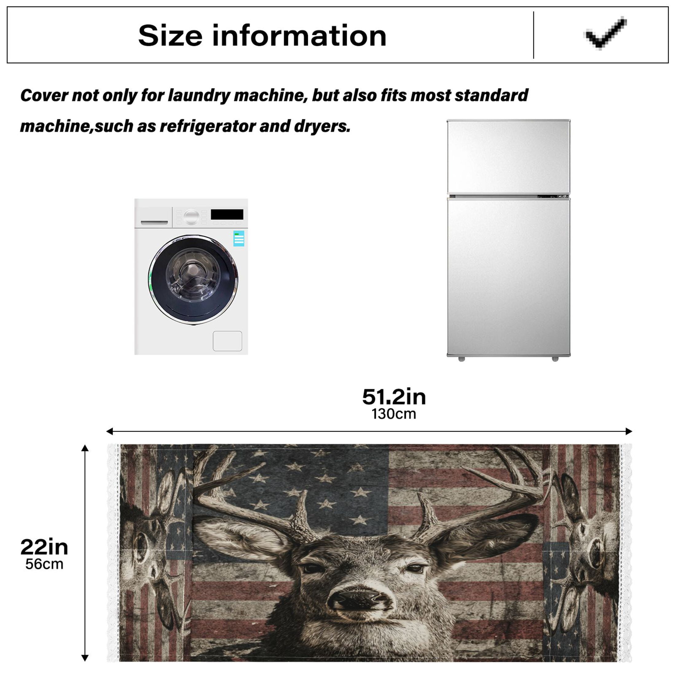 Wobogo Vintage American Deer Washing Machine Cover Dustproof Washer Dryer Cover Waterproof Laundry Room Decorative Protector