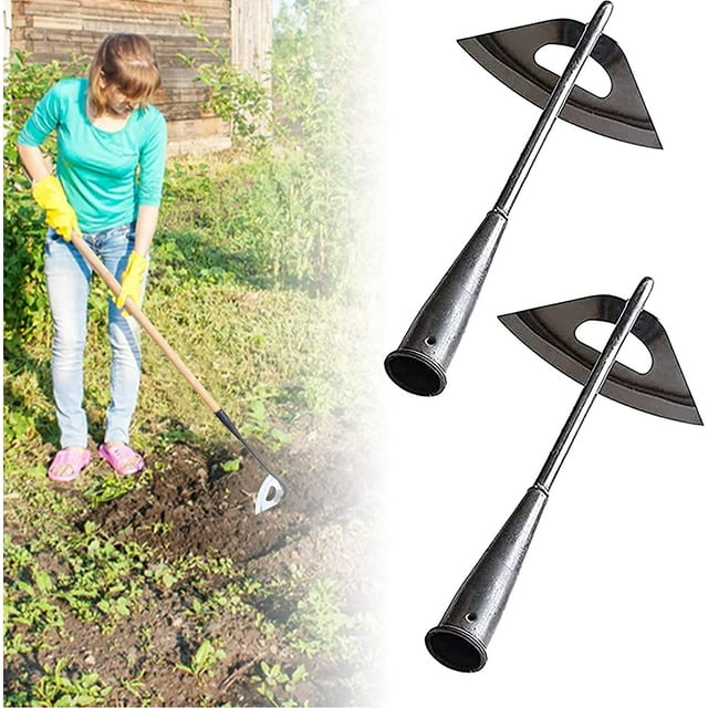 2 piezas de azada hueca endurecida de acero,azada hueca para jardinería, herramienta de jardín de azada, azada de jardín para deshierba, aflojamiento, plantación de granja ShuxiuWang 1327533068925