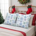 thumbnail image 6 of Outdoor Pillow Covers Waterproof Pillow Cases Protector Watercolor Winter Snowflake Pillowcase Pack of 2 Blue Green Seamless Snowflakes Throw Cushion Case for Pation Furniture,Couch,Sofa, 16x16 in, 6 of 9