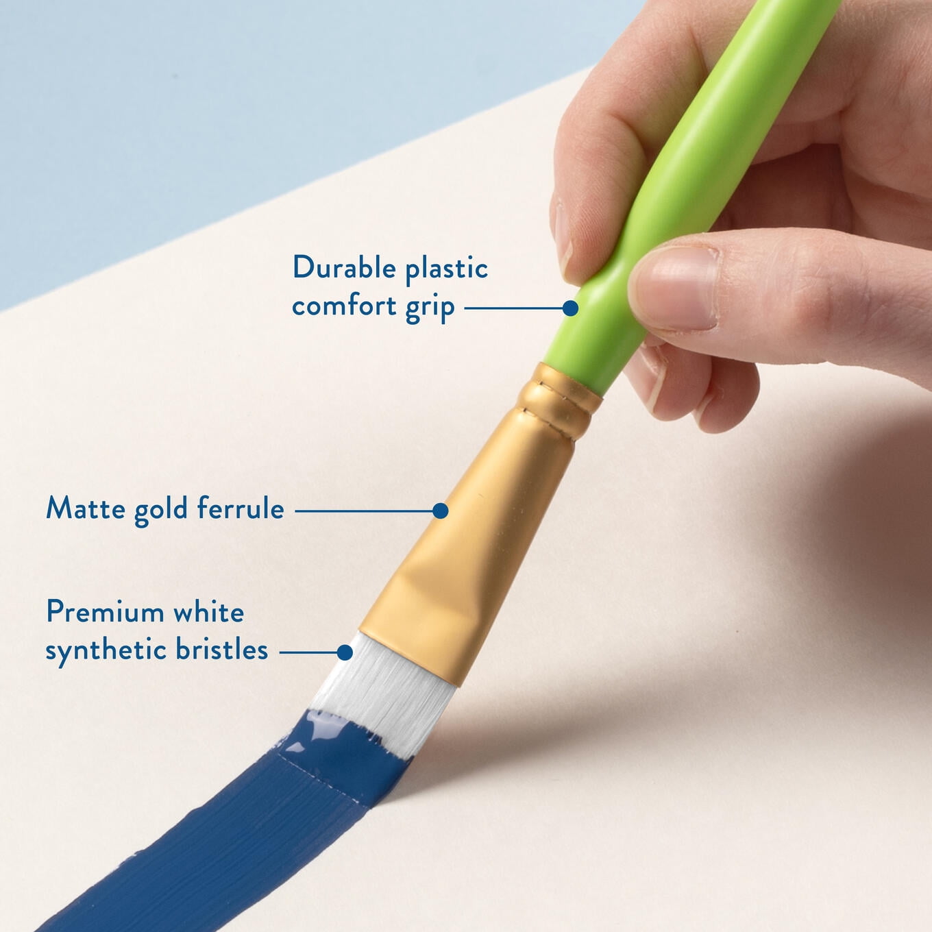 Hello Hobby 10 Piece Comfort Grip Glass & Fabric Paint Brush Set