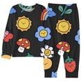 thumbnail image 3 of Gaexia Teen Girl Clothes,Winter Toddler Girls Shirt 2T,Girls 2 Piece Pajama Set Cute Print Sleepwear Long Sleeve Top And Pants Matching Nightwear Outfit For Toddlers Kids Children, 3 of 3
