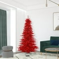 thumbnail image 2 of Vickerman K165176LED Arbre de Noël Artificiel en Sapin Rouge 7.5 Pi x 52 Po avec Lumière LED Rouge 750, 2 of 3
