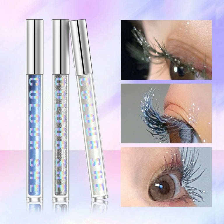 Lomubue 2.5g Shiny Mascara Diamond Color Volumizing Remove Easily Diamond  Shiny Makeup Party Mascara for Girl 