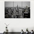 thumbnail image 2 of TISHIRON 3PCS Framed Canvas Wall Art Set,36"x24" Black and White New York City Canvas Art Decor, 2 of 7