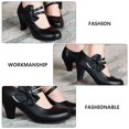 thumbnail image 3 of EeaseMX par de zapatos de tacón alto con lazo para mujer, con punta ligera y tacón grueso., 3 of 8