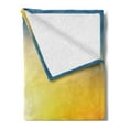 thumbnail image 2 of Yellow and Blue Soft Flannel Fleece Blanket, Sunset over Harvest Wheat Nature Rural Field Autumn Landscape, Cozy Plush for Indoor and Outdoor Use, 70" x 90", Earth Yellow Petrol Blue, by Ambesonne, 2 of 5