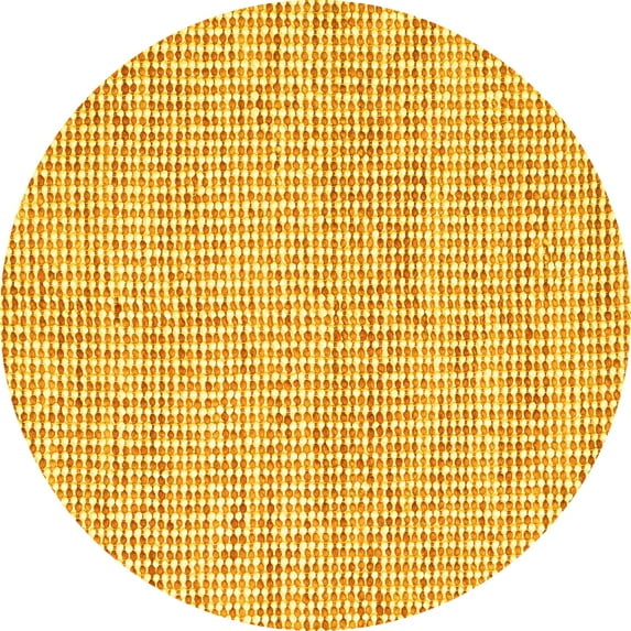 Ahgly Company Indoor Round Abstract Yellow Contemporary Area Rugs, 4' Round