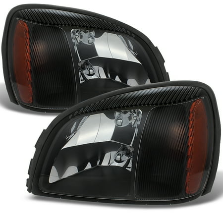 Fit 2000 2005 Cadillac Deville Black Crystal Headlights Lights Lamps Fit 2000 2005 Cadillac Deville Black Crystal Headlights Lights Lamps L R