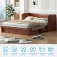 thumbnail image 6 of Puremind Queen Size Murphy Bed with Mattress, Murphy Cube Cabinet Bed with USB Charging Station and Storage Drawer, Murphy Chest Bed for Guest Room/Home/Office, Brown, 6 of 8