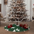 thumbnail image 4 of Xecao Christmas tree green plaid Pattern Christmas Tree Skirt Round Xmas Tree Mat Base Cover for Holiday Home Decorations-36", 4 of 6