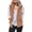 khaki-L, variant on Womens Fuzzy Vest, Zip Up Warm jacketss Gilet Outerwear With Pockets