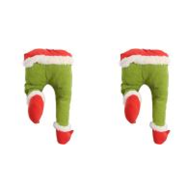 Adorno decorativo navideño con patas, patas rellenas de elfo DIY para decoraciones de árboles de Navidad