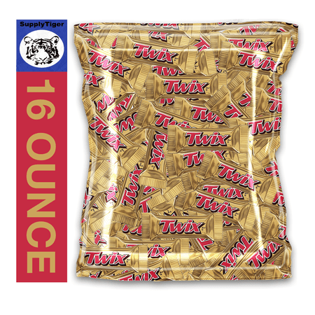 Kids Fun Candy 16oz Pack of Twix Minis for Party Bags, Gifts, and Office Snacks