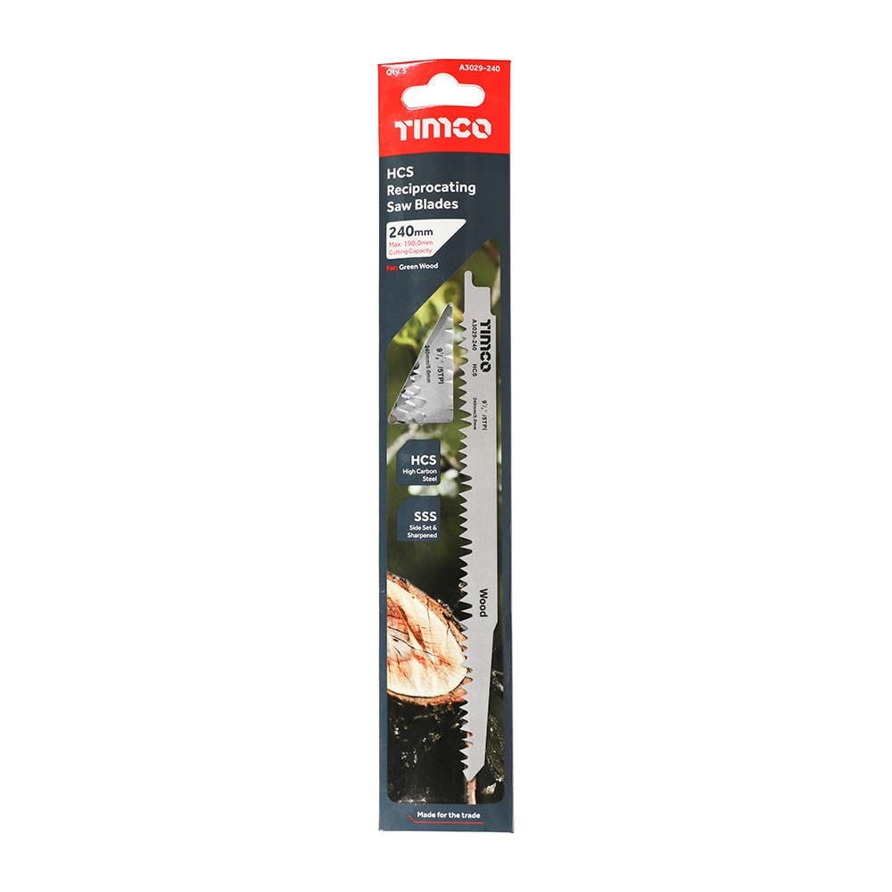 Timco - Reciprocating Saw Blades - Wood Cutting - High Carbon Steel (Size S1531L - 5 Pieces)