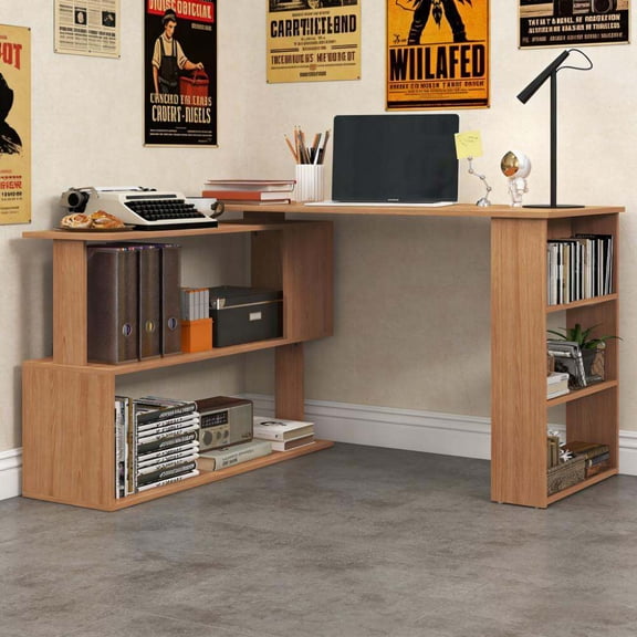 Office Desks L Shaped Corner Computer Desk,360° Rotating Home Office Desk,Home Office Desks