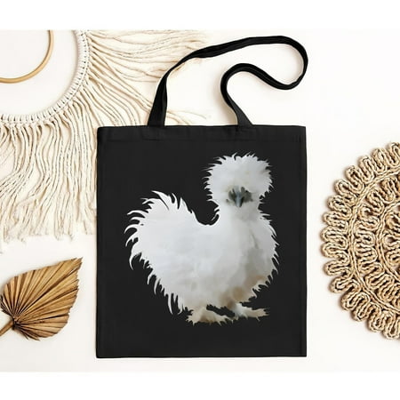 vintage Silly White Silkie Chicken S to Made in the USA Tote Bag-TH17573