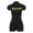 black, variant on Women’s 2 Piece Workout Set Short Sleeve Zip Top and Shorts Bodycon Activewear Set