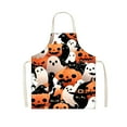 thumbnail image 2 of Spooky Print Kitchen Apron - Adjustable Halloween Cooking Apron Full Coverage Protective Smock Craft Painting Baking Bib(Black), 2 of 6