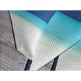 thumbnail image 4 of Ambesonne Hawaii Quilted Bedspread Set 3 Pcs, Wooden Path into Ocean, Queen Size, Navy Turquoise Cream, 4 of 5