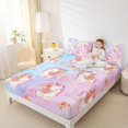 thumbnail image 4 of Homewish Cartoon Rose Unicorn 4-Piece Full Size Sheets for Kids Children Girls,Dreamy Princess Bed Sheets,Gradient Pink Blue Lightweight Sheet Sets,Microfiber Bedroom Decor, 4 of 7
