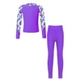 thumbnail image 2 of Alvivi Girls Long Sleeve Bathing Suit Swimsuit Kids Rash Guard Swim Top with Legging Pants Set Purple 10, 2 of 7