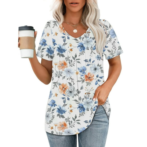 LiMoi Short Sleeve Shirt Womens Tops Trendy 2025 Spring Summer Printed Tops for Women Tshirts Shirts My Order