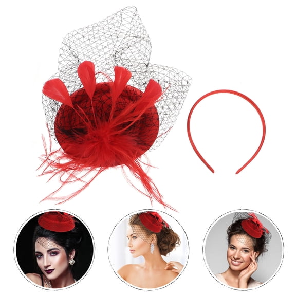 GOOHOCHY  Headband Flower Headwear with Veil Charming Women's Woman