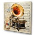 thumbnail image 2 of Designart "Phonograph Popart Gold fusion II" Music Wall Art Living Room, 2 of 5
