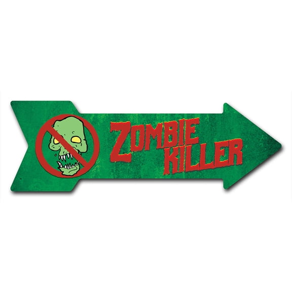 SignMission 10 x 30 in. Indoor & Outdoor Decor Direction Sticker Vinyl Wall Decals - Zombie Killer - 24 in.