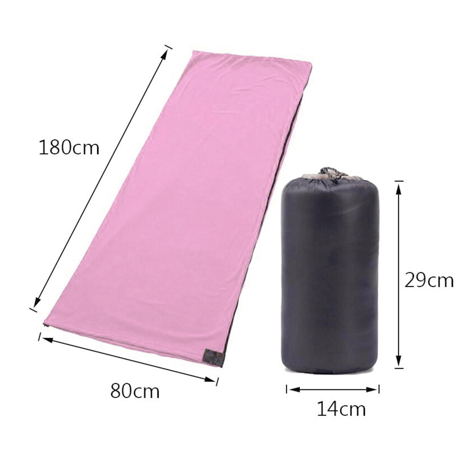 Wswqop -Fleece sleeping bag liner, thermal pillow, sleeping bag, warm emergency camping Pink